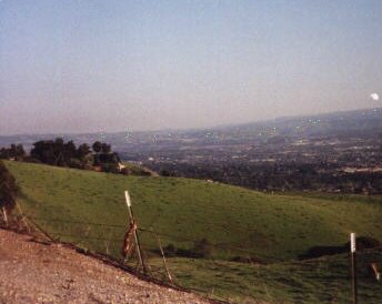 green hillside, view of San Jose