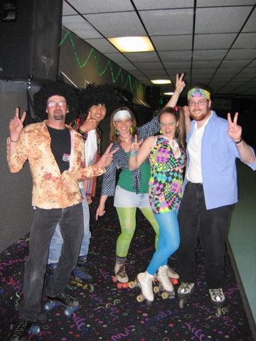 From our first 70s skate night. As Tanya noted afterwards, "What a cool bunch of people!"