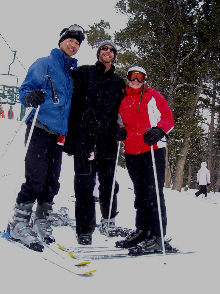 Felix, Jon and Ryan all geared up to ski at the Snowy Range Ski Resort.