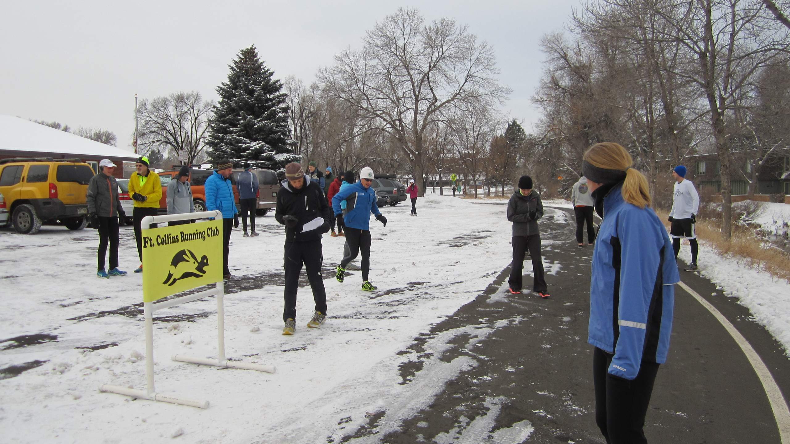 Runners waiting to start the Spring Park 6k.
