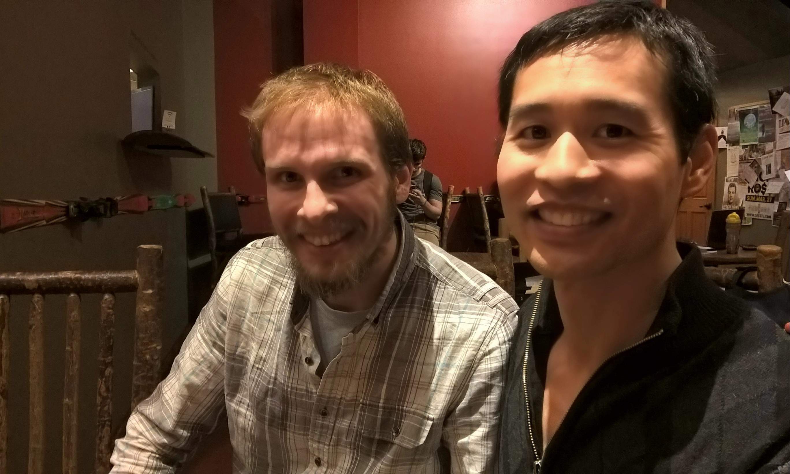 Jeremy R. and Felix Wong at a St. Louis Spanish Meetup.