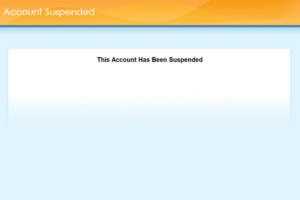 My suspended account page.