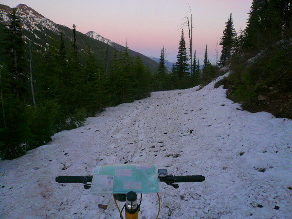 [Day 5, Mile 443] Snow-covered Richmond Peak in northwestern Montana.