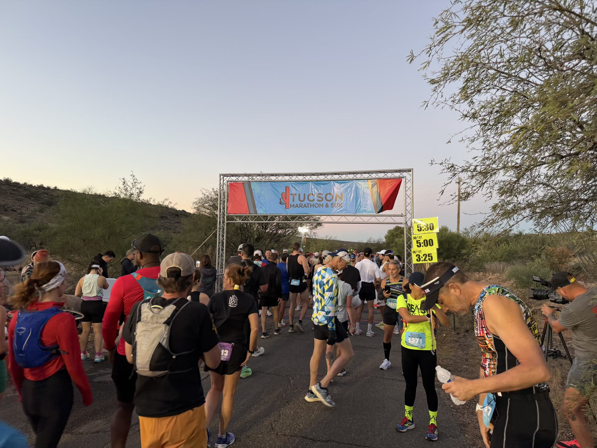 The start line of the Tucson Marathon.