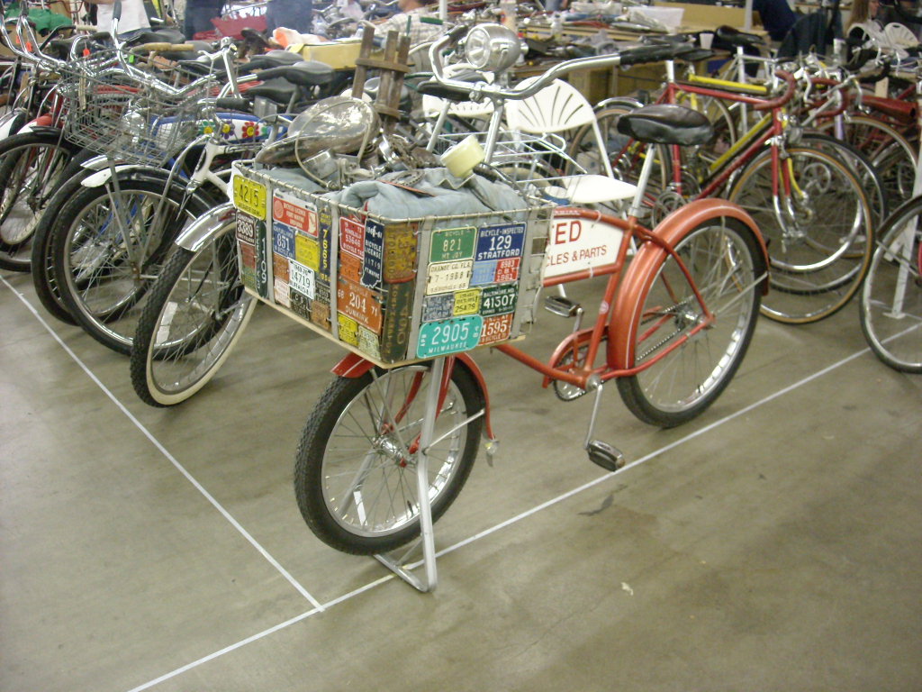 Antique delivery bike.