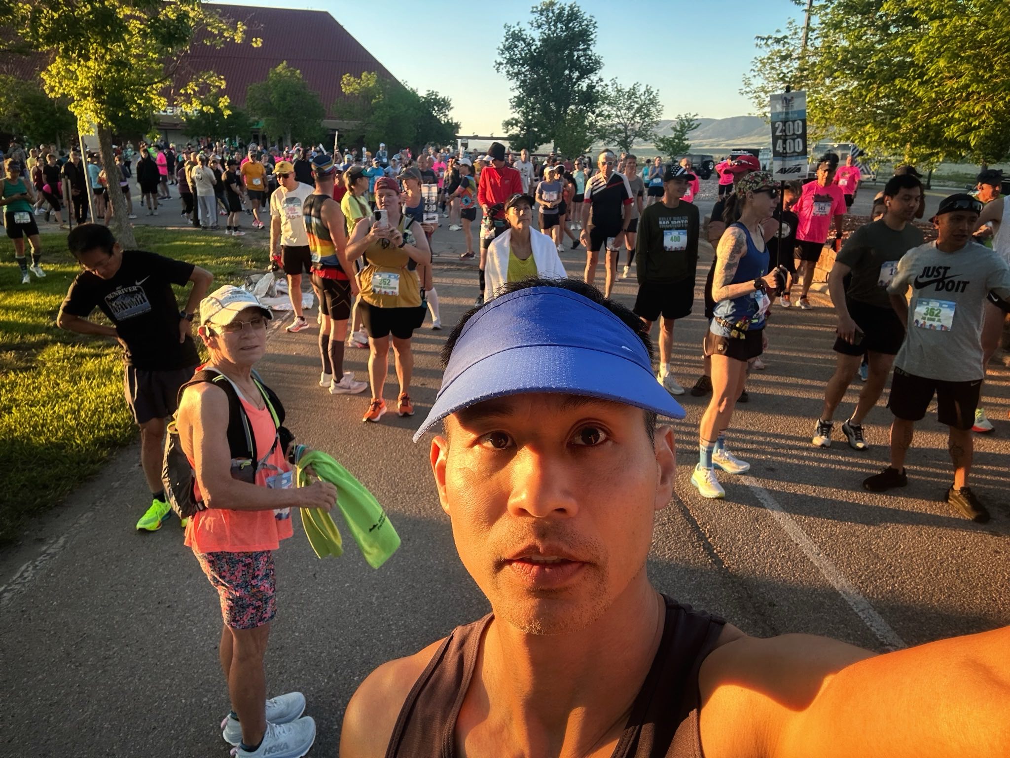 Lining up at the start.