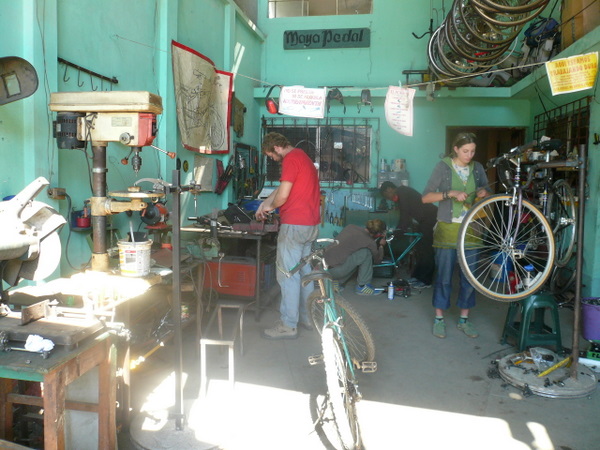 The busy shop at Maya Pedal.