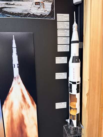 It was interesting seeing this Saturn V scale model, as I had seen the real thing just a couple of months earlier in U.S. Space & Rocket Center in Huntsville.