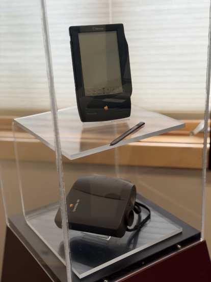 An Apple Newton—the predecessor of PDAs (personal data assistants) and eventually the iPhone.