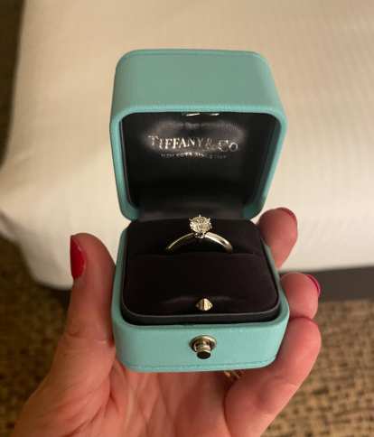 The iconic Tiffany ring in our hotel room.