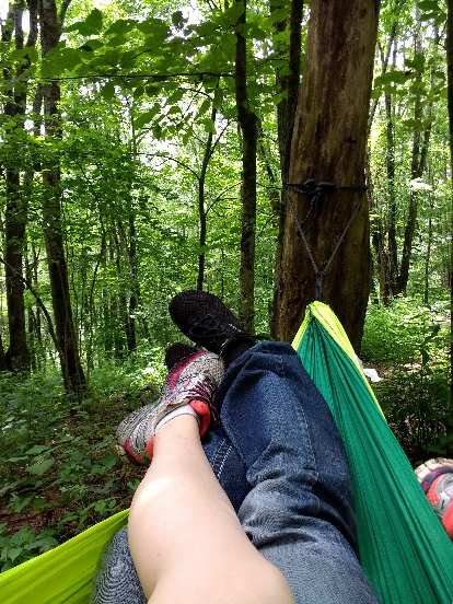 Resting at Mooney Gap on Albert Mountain in a green Chillax double hammock my brother and sister-in-law gave me during the holidays Resting at Mooney Gap on Albert Mountain in a green Chillax double hammock my brother and sister-in-law gave me during the holidays