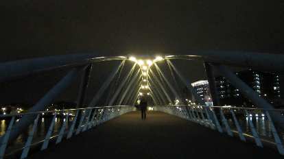 Bridge at night in Amsterdam.