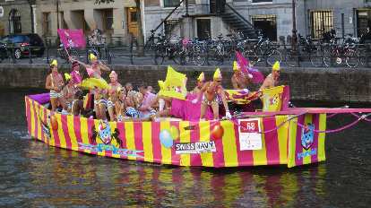 A boat during the Gay Pride Parade. A boat during the Gay Pride Parade.