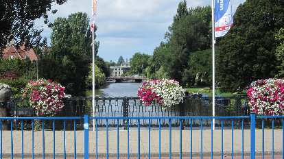 Canal and flowers. Canal and flowers.