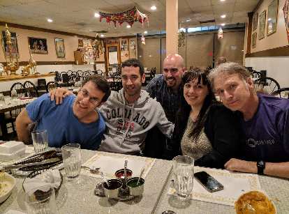 E, Antxon, Manuel, Vicky, and Matt at the Taj Mahal Indian restaurant.