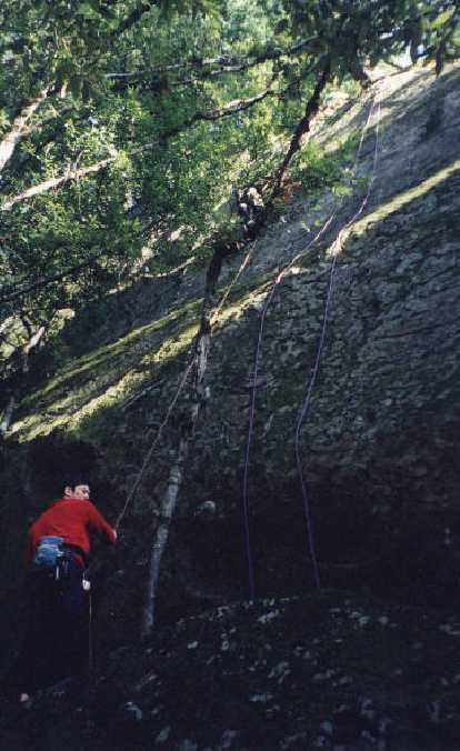 Here's George belaying his buddy up a 5.10. I can't tell who it is from this view! Here's George belaying his buddy up a 5.10. I can't tell who it is from this view!
