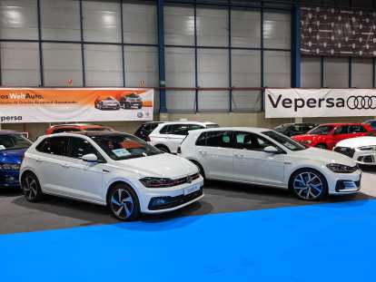 A white Volkswagen Polo GTI and white Golf GTI.