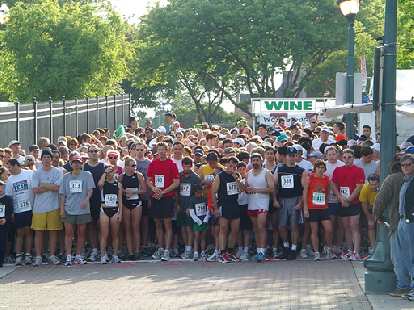The starting line for the 5k run. Can you find me in here? (Hint: 2nd row.) The starting line for the 5k run. Can you find me in here? (Hint: 2nd row.)