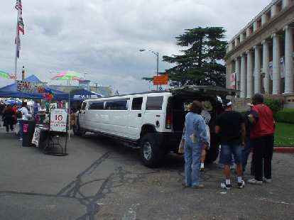 An obnoxious Hummer H2 limousine. An obnoxious Hummer H2 limousine.