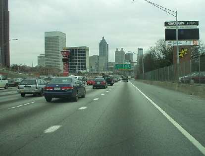 I drove down to Atlanta from Knoxville. This photo depicts the skyline of Atlanta's downtown and Georgia Tech areas. I drove down to Atlanta from Knoxville. This photo depicts the skyline of Atlanta's downtown and Georgia Tech areas.