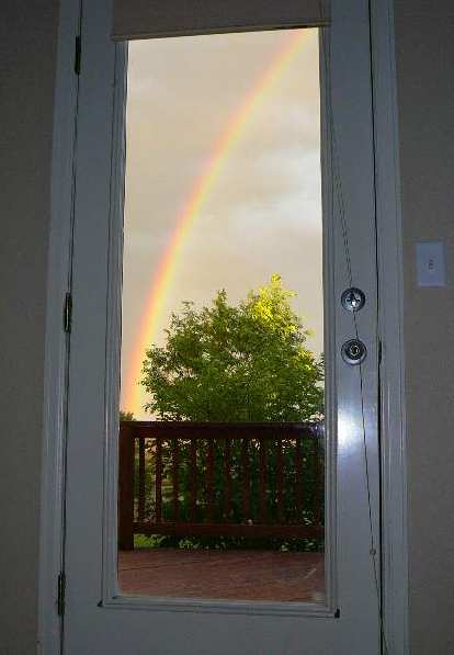 On the Fourth of July I was surprised to see this rainbow.