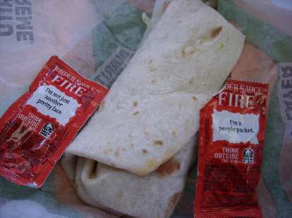 Words of wisdom on Taco Bell's fire sauce.