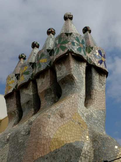 Rooftop detail of Casa Batlló.
