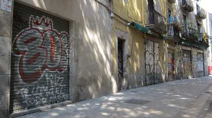Typical city graffiti in Barcelona.