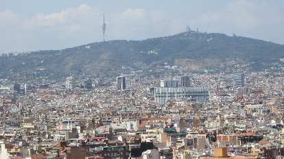 The westerly hills of Barcelona.