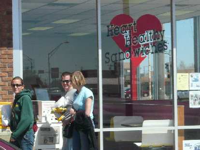 Stopping off at Heart Healthy Sandwiches in Socorro (which means "help"), New Mexico. Stopping off at Heart Healthy Sandwiches in Socorro (which means "help"), New Mexico.