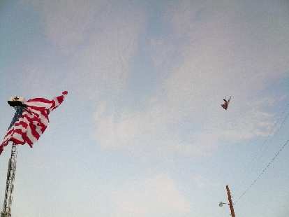 A military jet flew overhead right on cue before the start of the race. It was really fast! A military jet flew overhead right on cue before the start of the race. It was really fast!