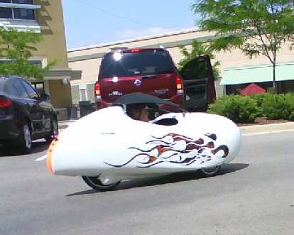 A human-powered vehicle (HPV), except I think it was actually powered by an electric motor.