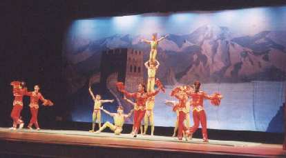 An acrobatic show where the young performers were doing seemingly improbable stunts with amazing accuracy!