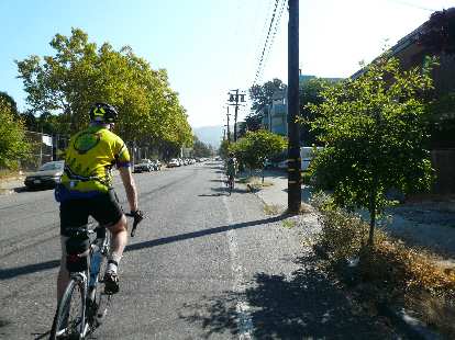 Actually, the workout was yet to begin.  Here's Joe leading the way to the Berkeley Hills.
