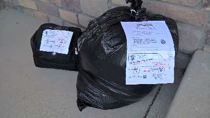 Items for donation to the Vietnam Veterans of America to be picked up from my front porch.