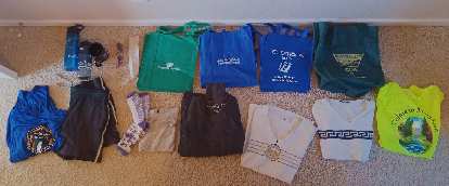 Shirts and cloth bags for donation. Shirts and cloth bags for donation.