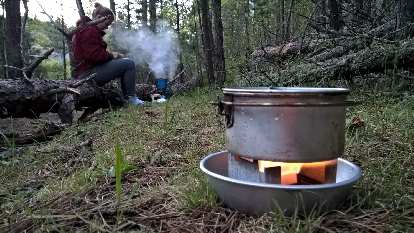 Cooking dinner on the Centennial Trail a couple miles south of Mt. Rushmore Memorial. (27 May 2016) Cooking dinner on the Centennial Trail a couple miles south of Mt. Rushmore Memorial.