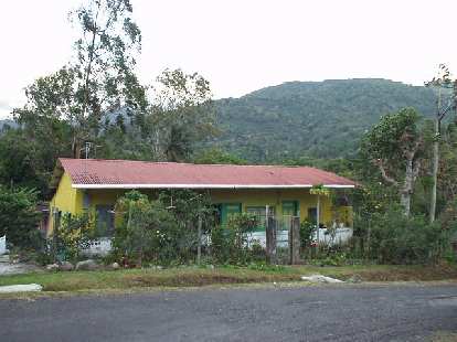 This is a typical non-gringo Panamanian home down in Boquete painted in a bold hue.