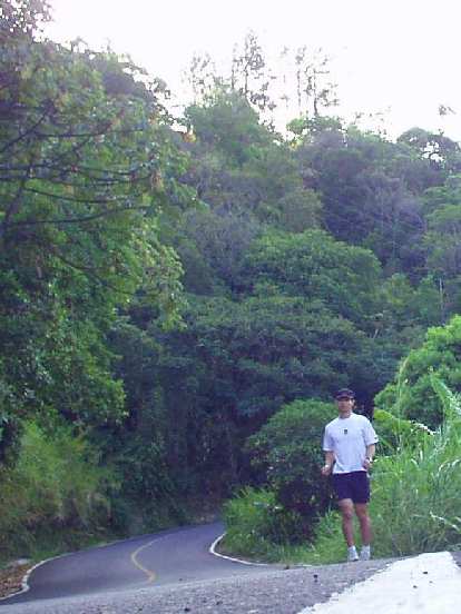 The road in front of the B&B climbed into the adjacent mountains right away. I did a hill run a couple of days here. (07 Mar 2007) The road in front of the B&B climbed into the adjacent mountains right away. I did a hill run a couple of days here.
