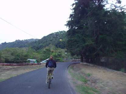 Tori leads the way back into town. As it was all downhill, we virtually did not have to pedal the entire time. Tori leads the way back into town. As it was all downhill, we virtually did not have to pedal the entire time.