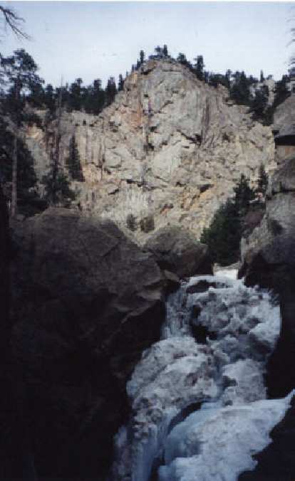 Boulder Falls as one big chunk of frozen ice!