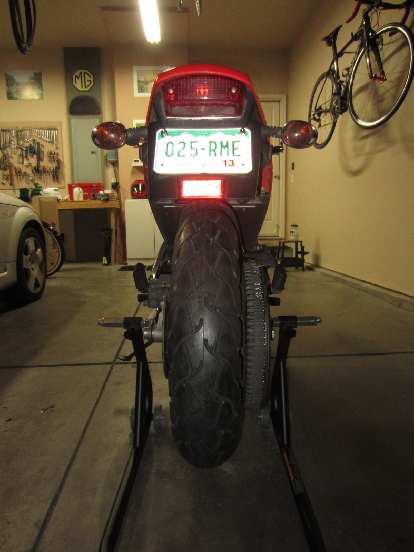 The Pirelli ST66 installed on the rear.
