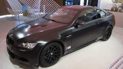 Matte-black BMW M3.