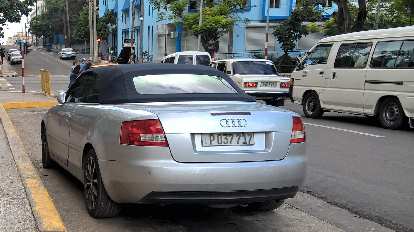 A newish silver Audi A5 Cabriolet in Havana, Cuba.