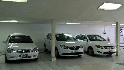 Rental cars available in Havana, Cuba: white Geely, Renault, and BYD.