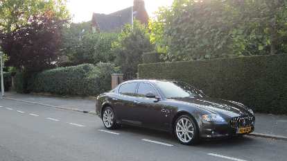 A Maserati Quattroporte near Beatrixpark in Amsterdam. A Maserati Quattroporte near Beatrixpark in Amsterdam.