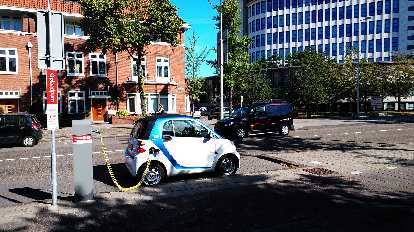 A Smart EV in Amsterdam.