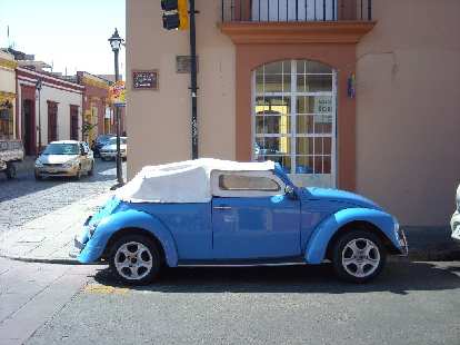 A custom Volkswagen Beetle in Oaxaca.
