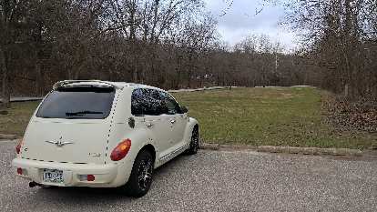 My cream-colored Pt Cruiser at Castlewood State Park. Cool Vanilla 2005 Chrysler PT Cruiser GT, Castlewood State Park