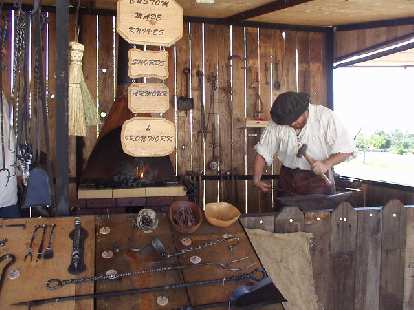 A blacksmith making some handy tools.